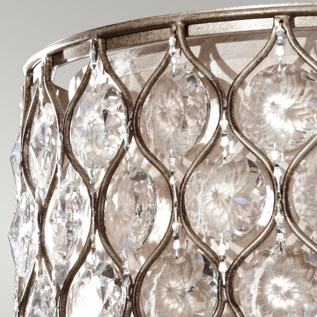 Feiss Lucia Single Semi-Flush Fitting - Burnished Silver