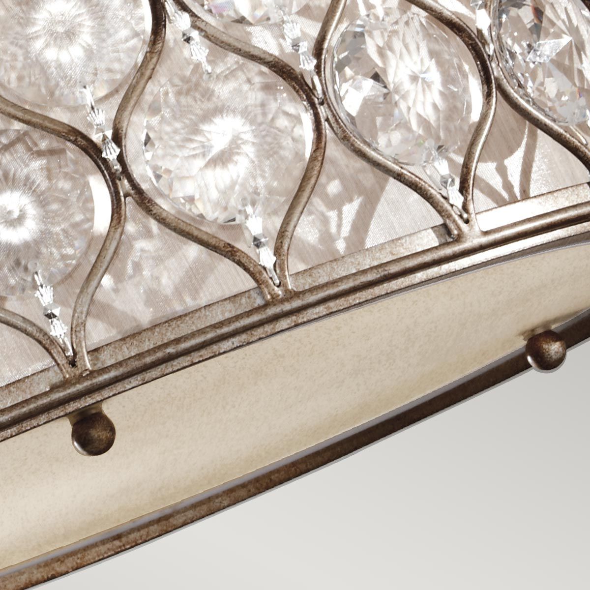 Feiss Lucia Single Semi-Flush Fitting - Burnished Silver