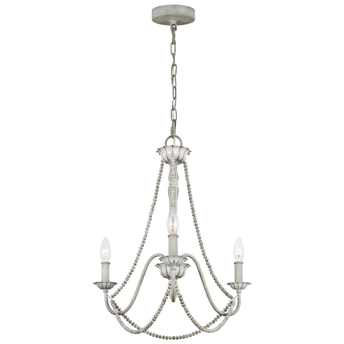 Feiss Maryville 3 Light Chandelier - Washed Grey