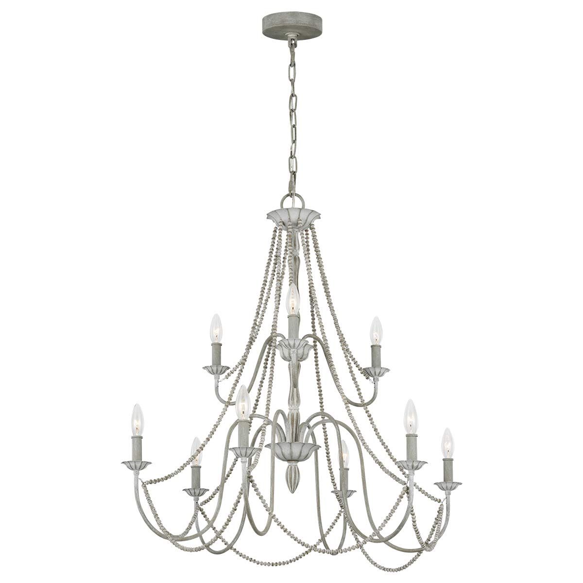 Feiss Maryville 9 Light Chandelier - Washed Grey