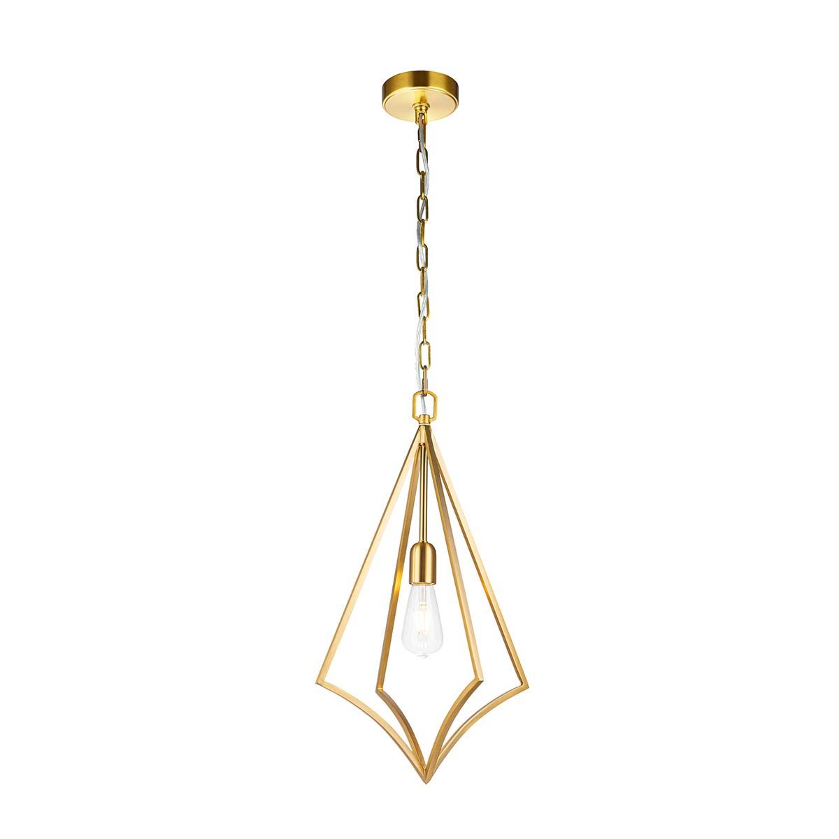 Feiss Nico Single Medium Pendant - Burnished Brass