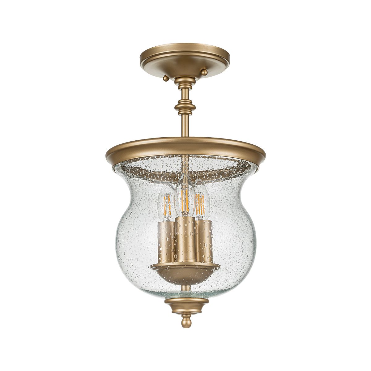 Feiss Pickering Lane 3 Light Semi-Flush - Painted Natural Brass