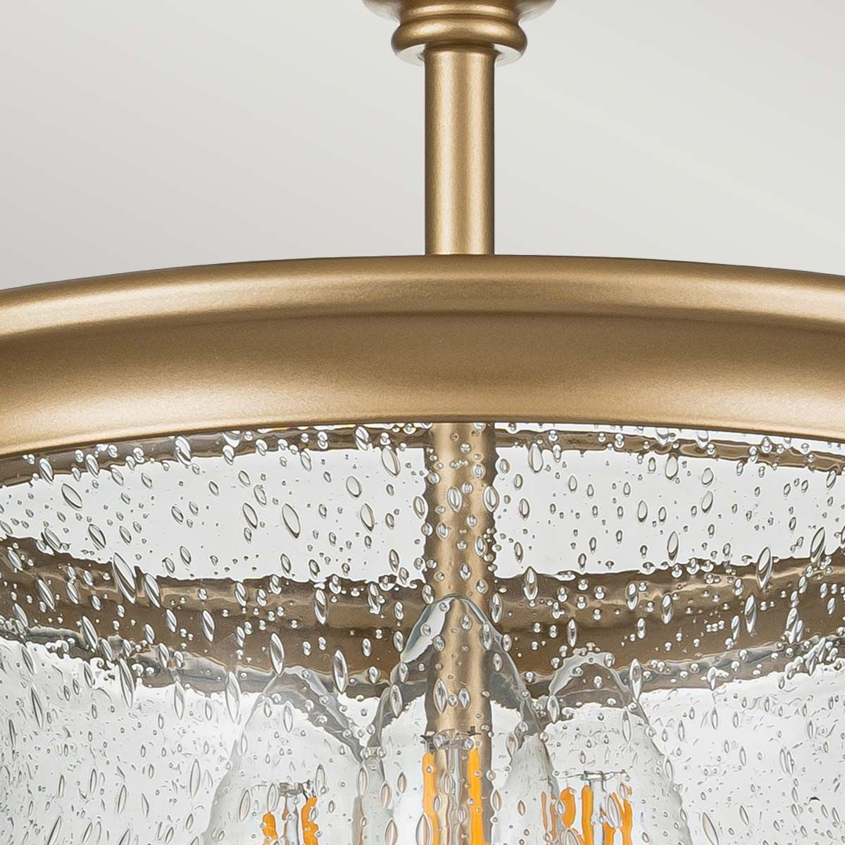 Feiss Pickering Lane 3 Light Semi-Flush - Painted Natural Brass