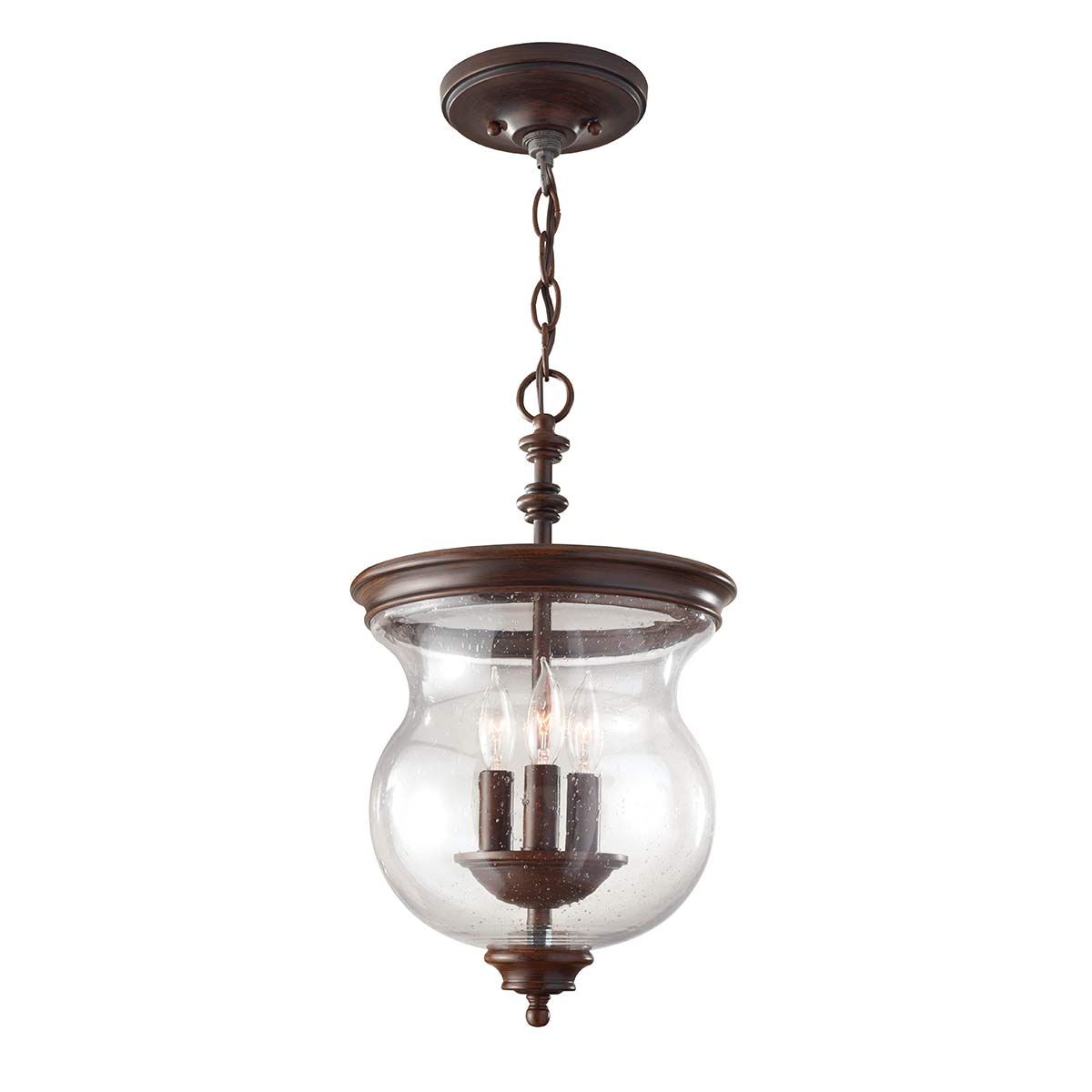 Feiss Pickering Lane 3 Light Semi-Flush Fitting - Heritage Bronze