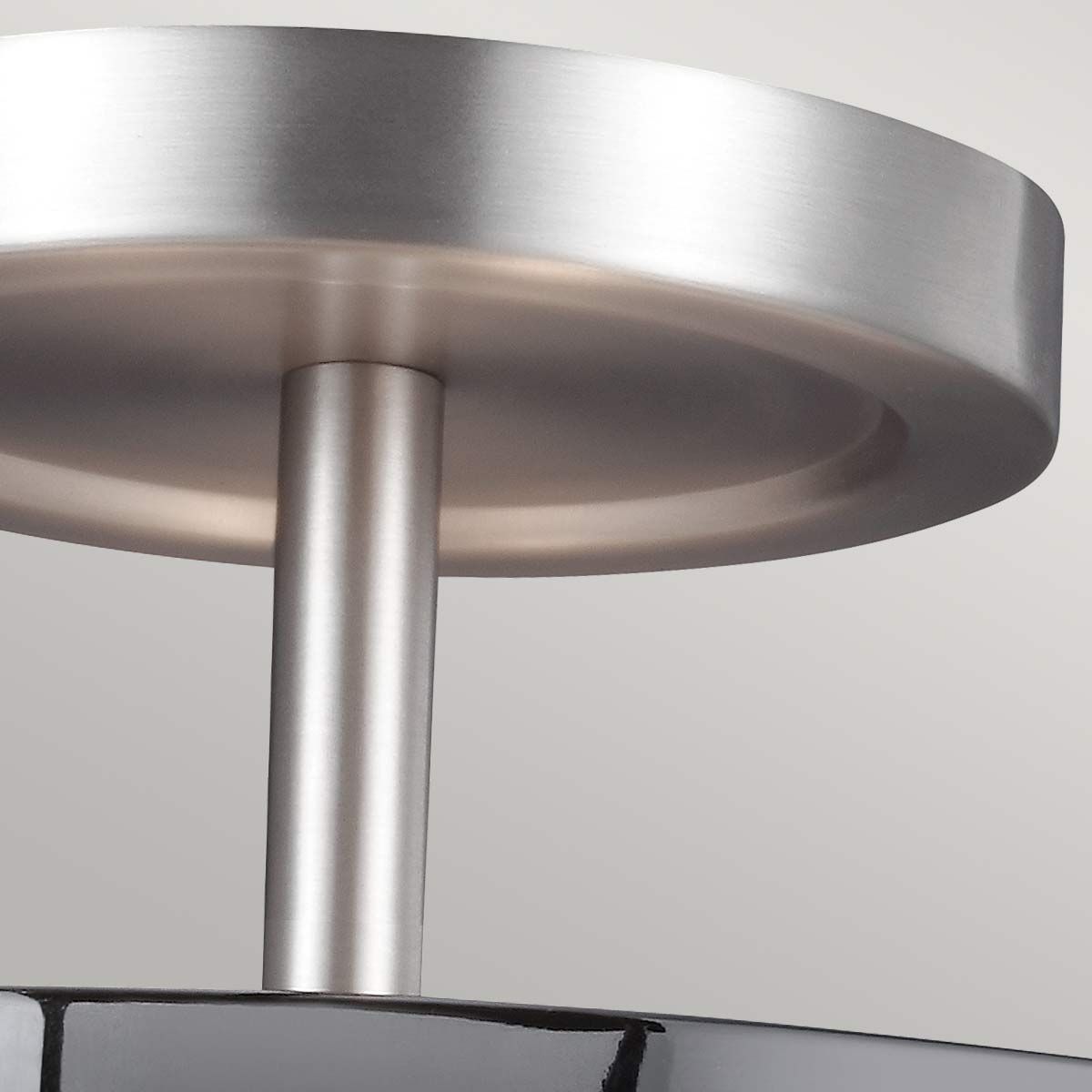 Feiss Prospect Park 2 Light Semi-Flush - Satin Nickel & Chrome