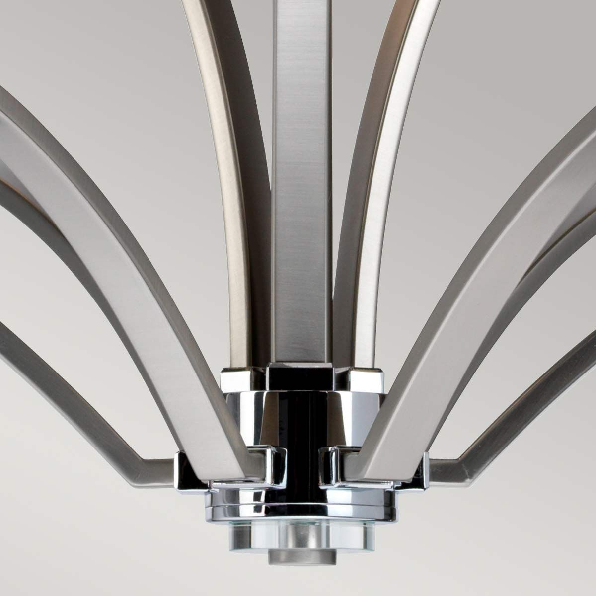 Feiss Prospect Park 9 Light Chandelier - Satin Nickel & Chrome