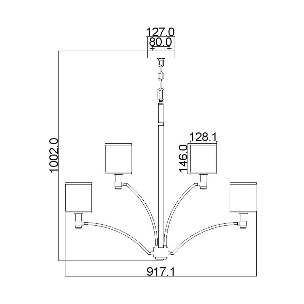Feiss Prospect Park 9 Light Chandelier - Satin Nickel & Chrome