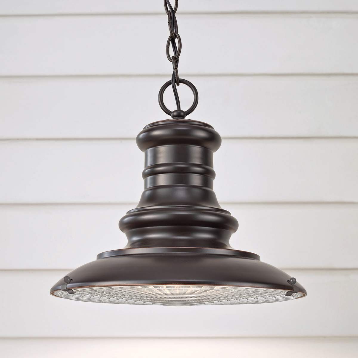 Feiss Redding Station Single Medium Chain Lantern - Restoration Bronze