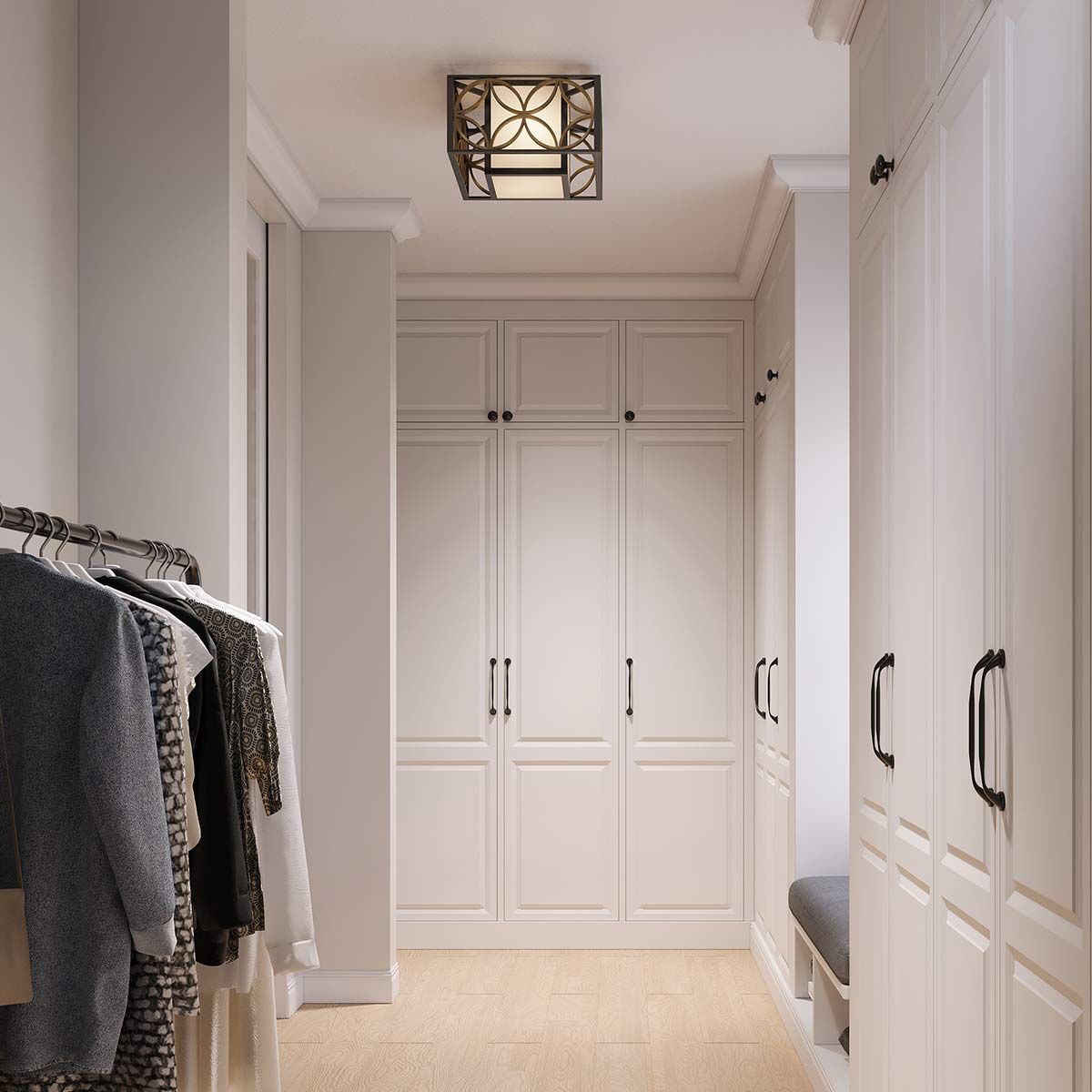 Feiss Remy 2 Light Flush Fitting - Heritage Bronze & Parisienne Gold