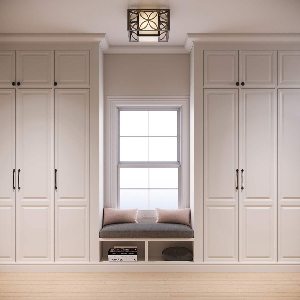 Feiss Remy 2 Light Flush Fitting - Heritage Bronze & Parisienne Gold