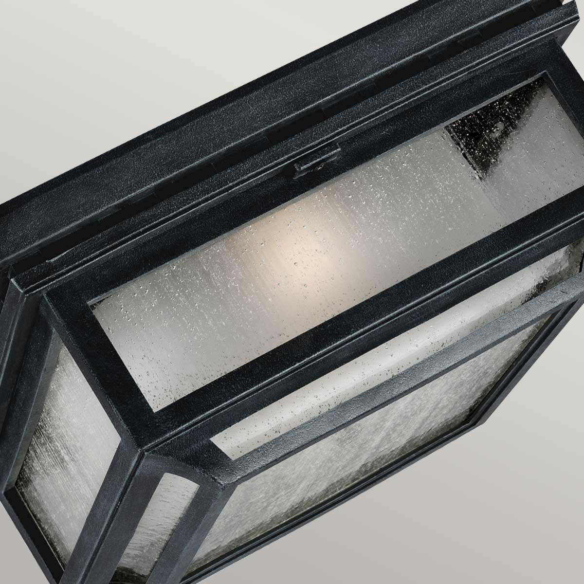 Feiss Shepherd 2 Light Flush Fitting - Dark Weathered Zinc