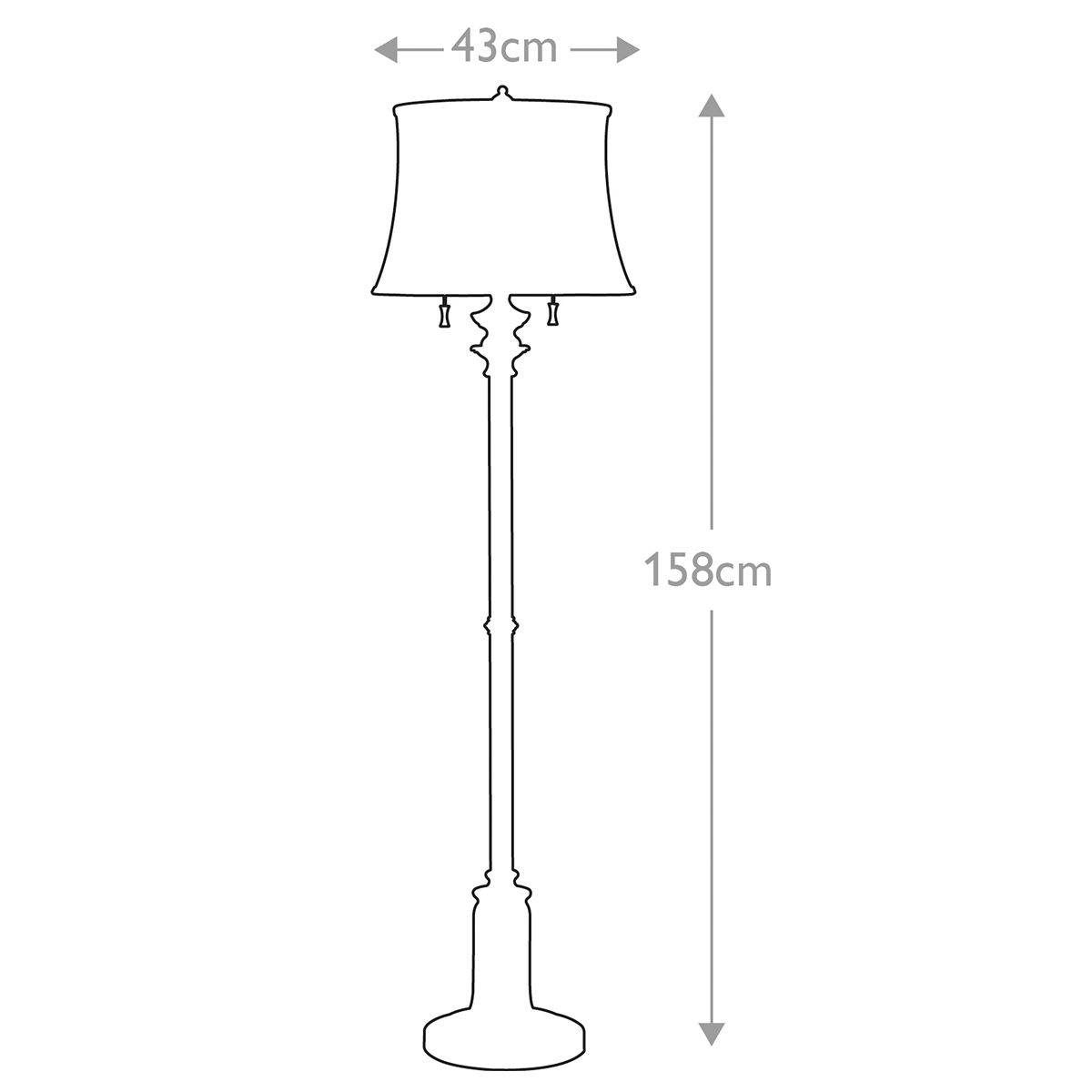 Feiss Stateroom 2 Light Floor Lamp - Bali Brass