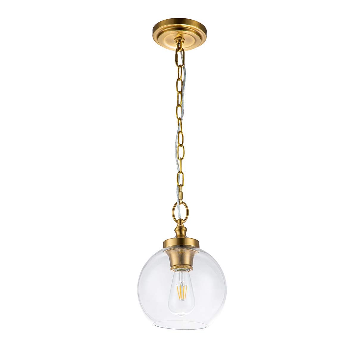 Feiss Tabby Single Mini Pendant - Burnished Brass