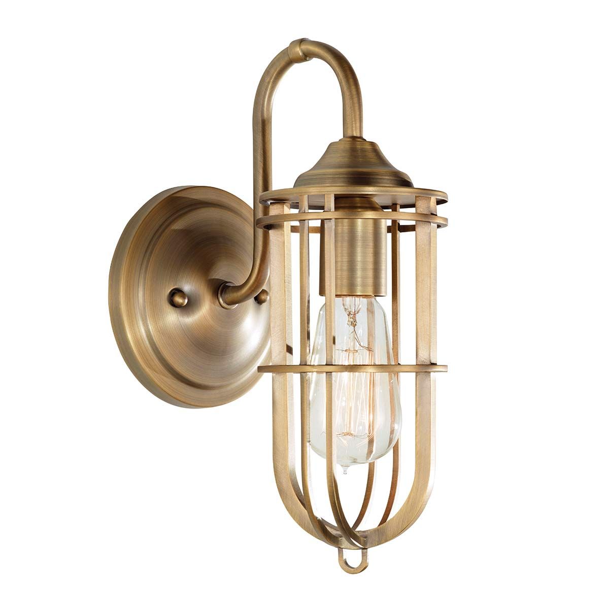 Feiss Urban Renewal Single Wall Light - Dark Antique Brass