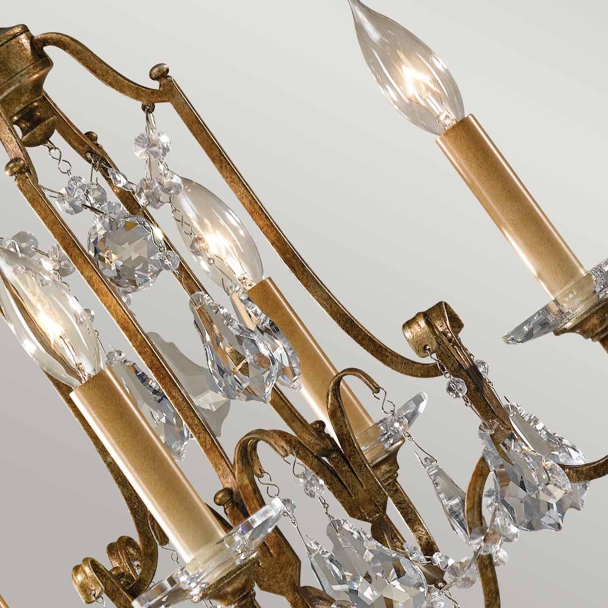 Feiss Valentina 4 Light Chandelier - Oxidized Bronze