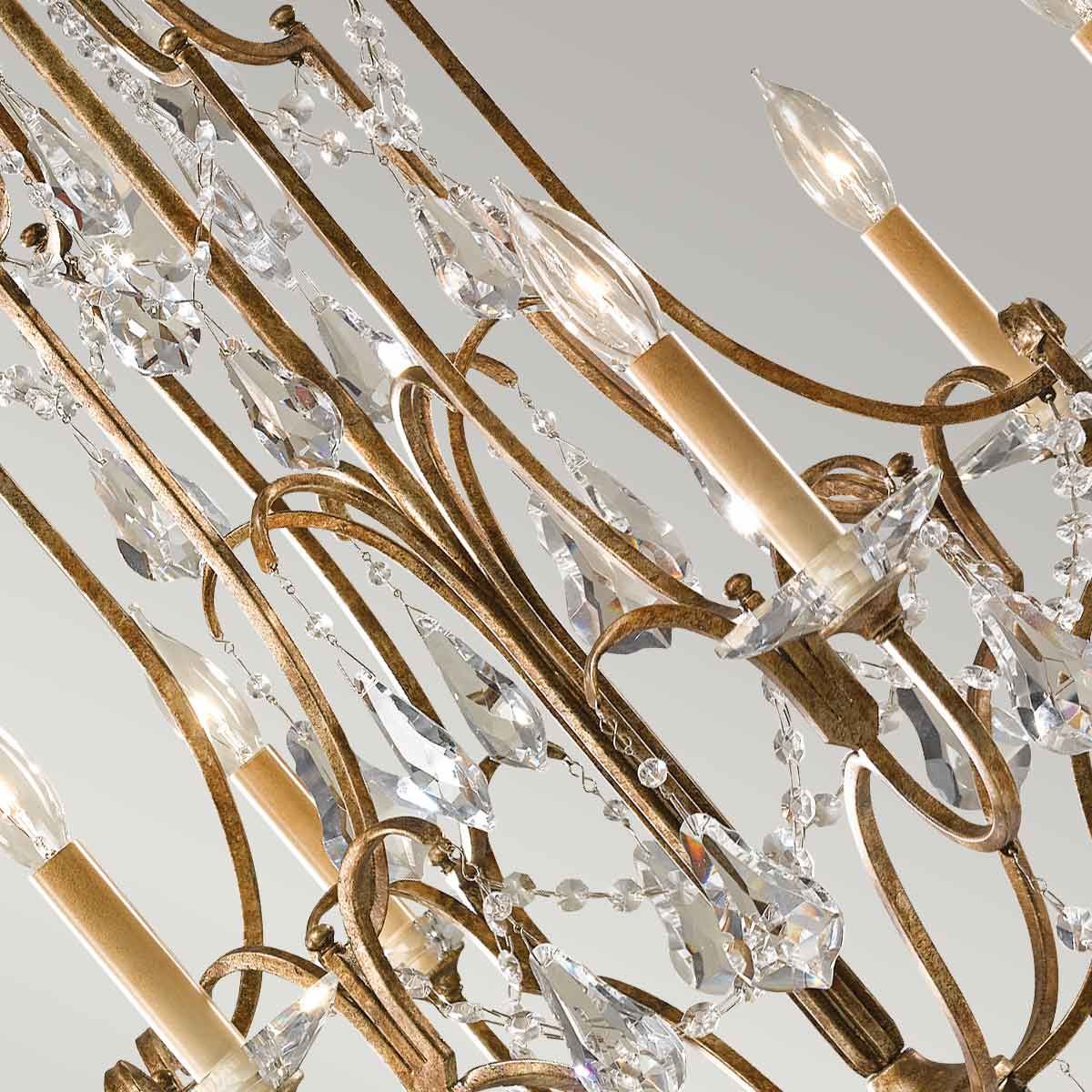 Feiss Valentina 6 Light Chandelier - Oxidized Bronze