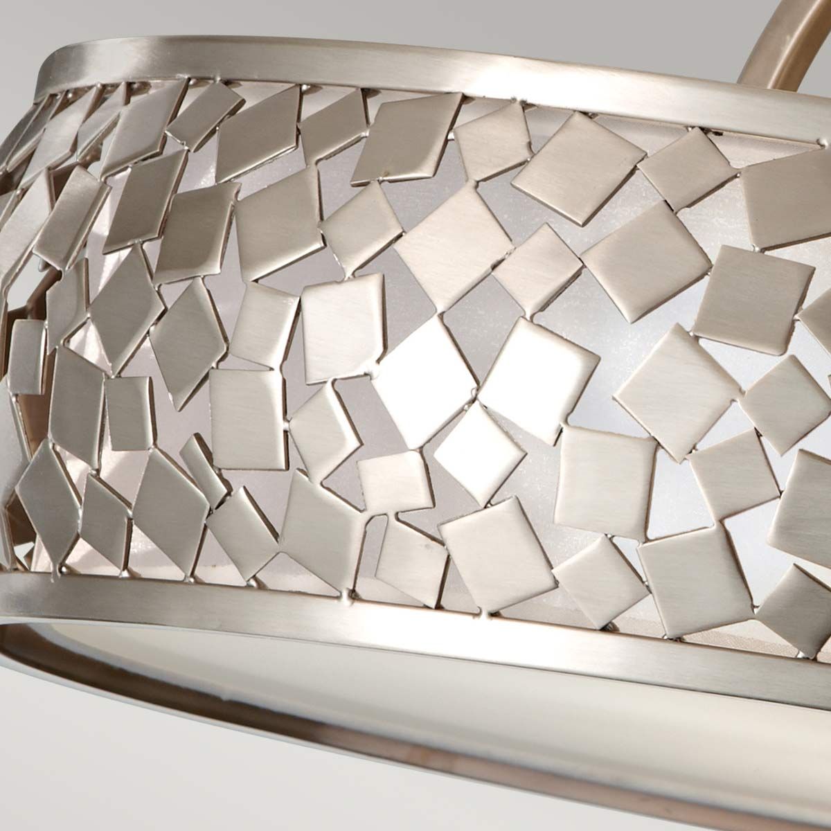 Feiss Zara 3 Light Semi-Flush Fitting - Brushed Steel