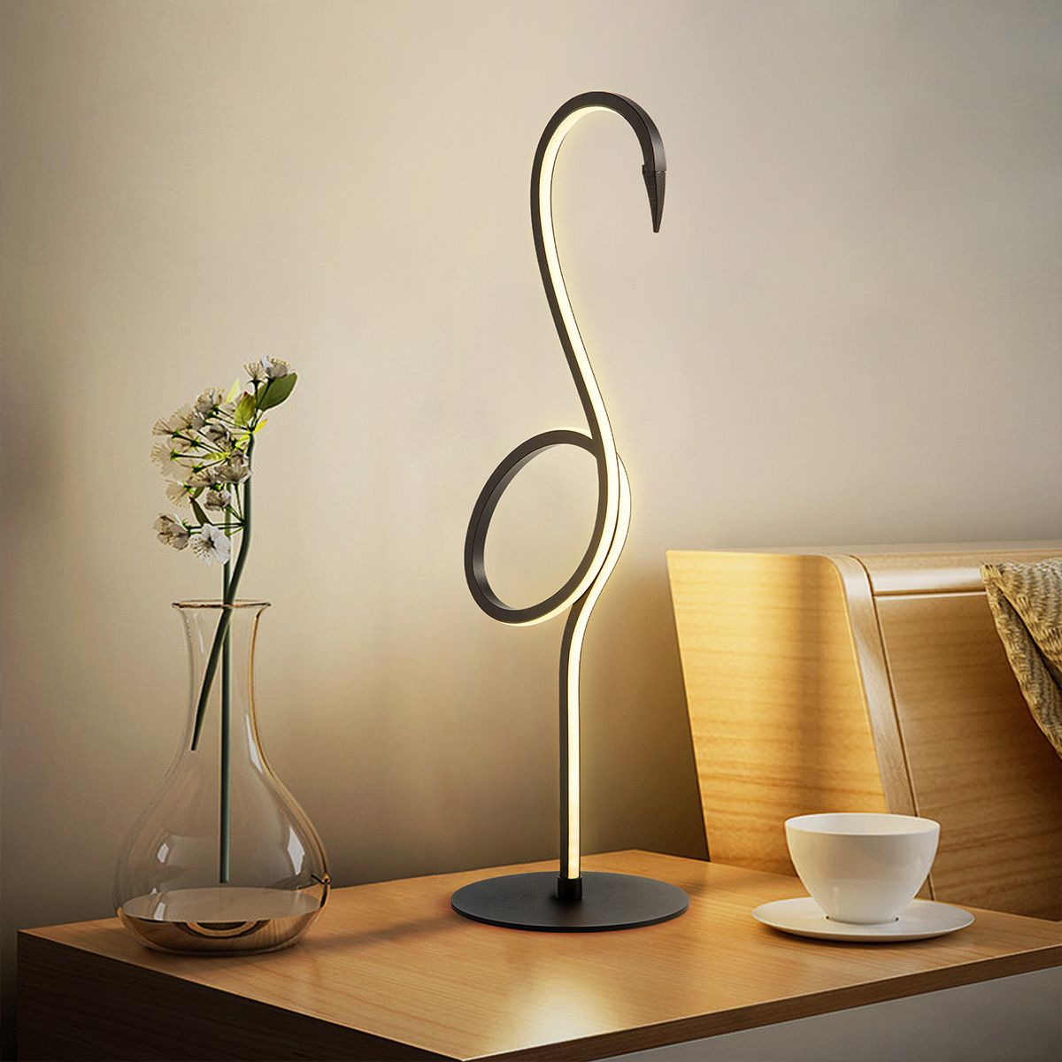 Elstead Flamingo LED Table Lamp - Black