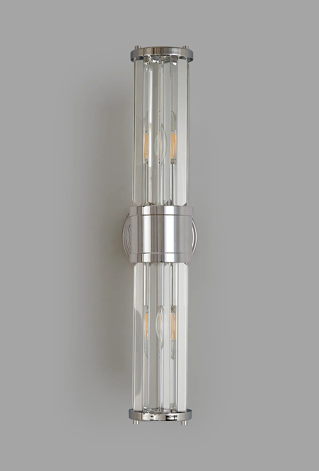 Fratton 2 Light Crystal Wall Up & Down IP44 - Polished Chrome & Clear Crystal