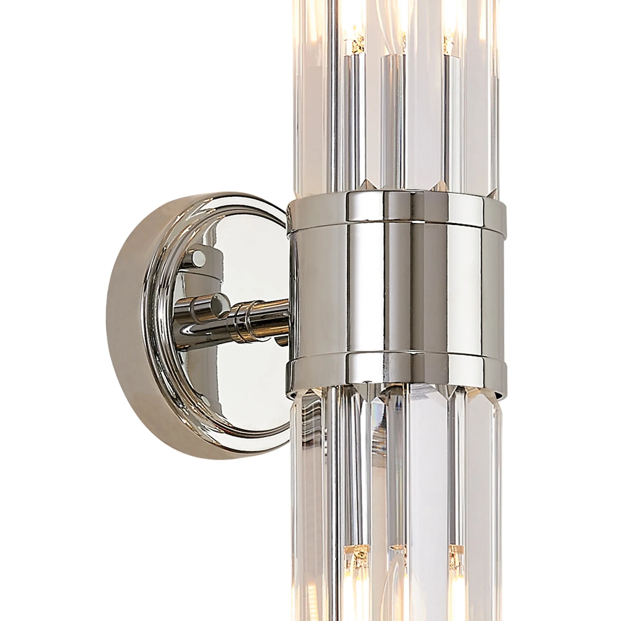 Fratton 2 Light Crystal Wall Up & Down IP44 - Polished Chrome & Clear Crystal