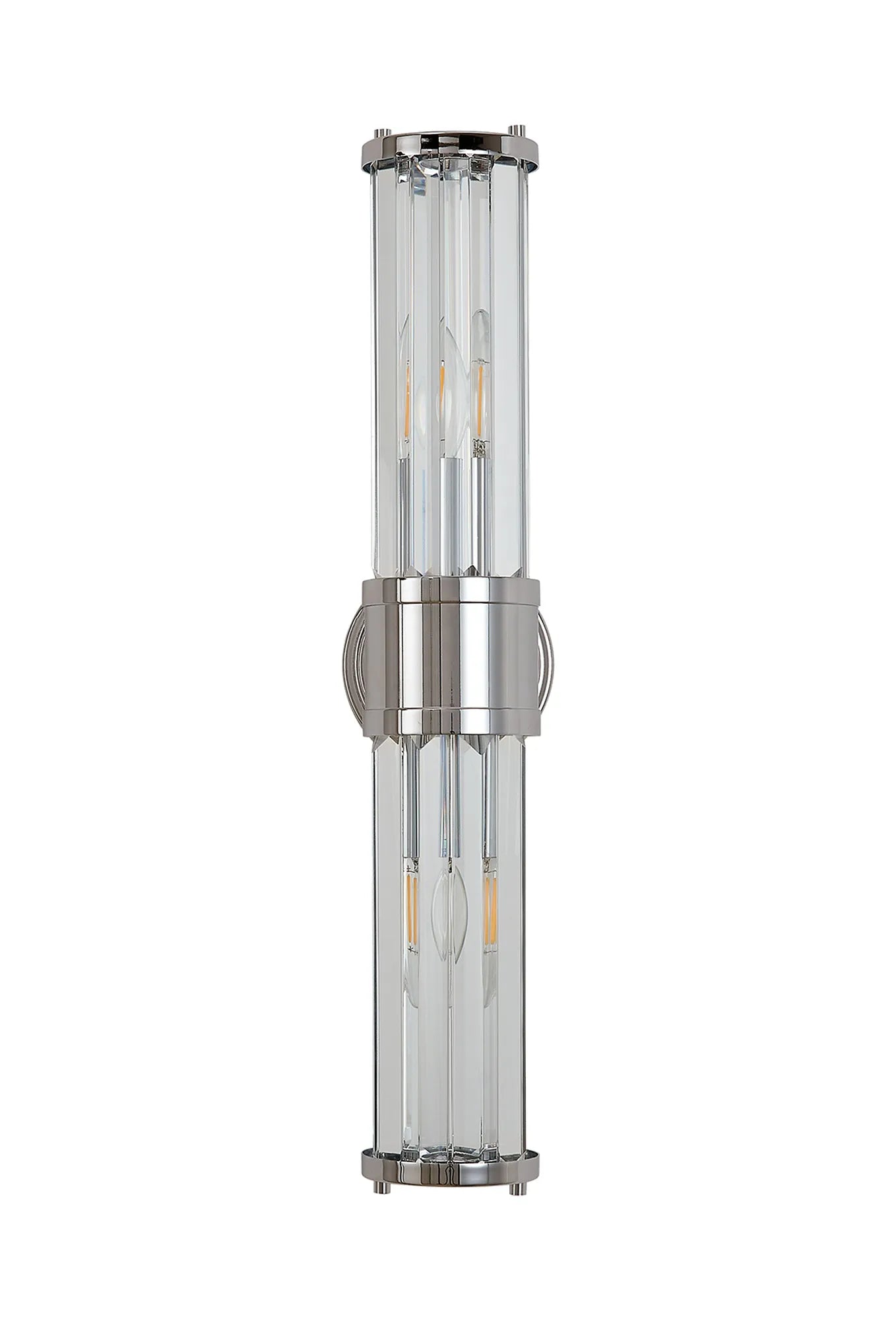Fratton 2 Light Crystal Wall Up & Down IP44 - Polished Chrome & Clear Crystal