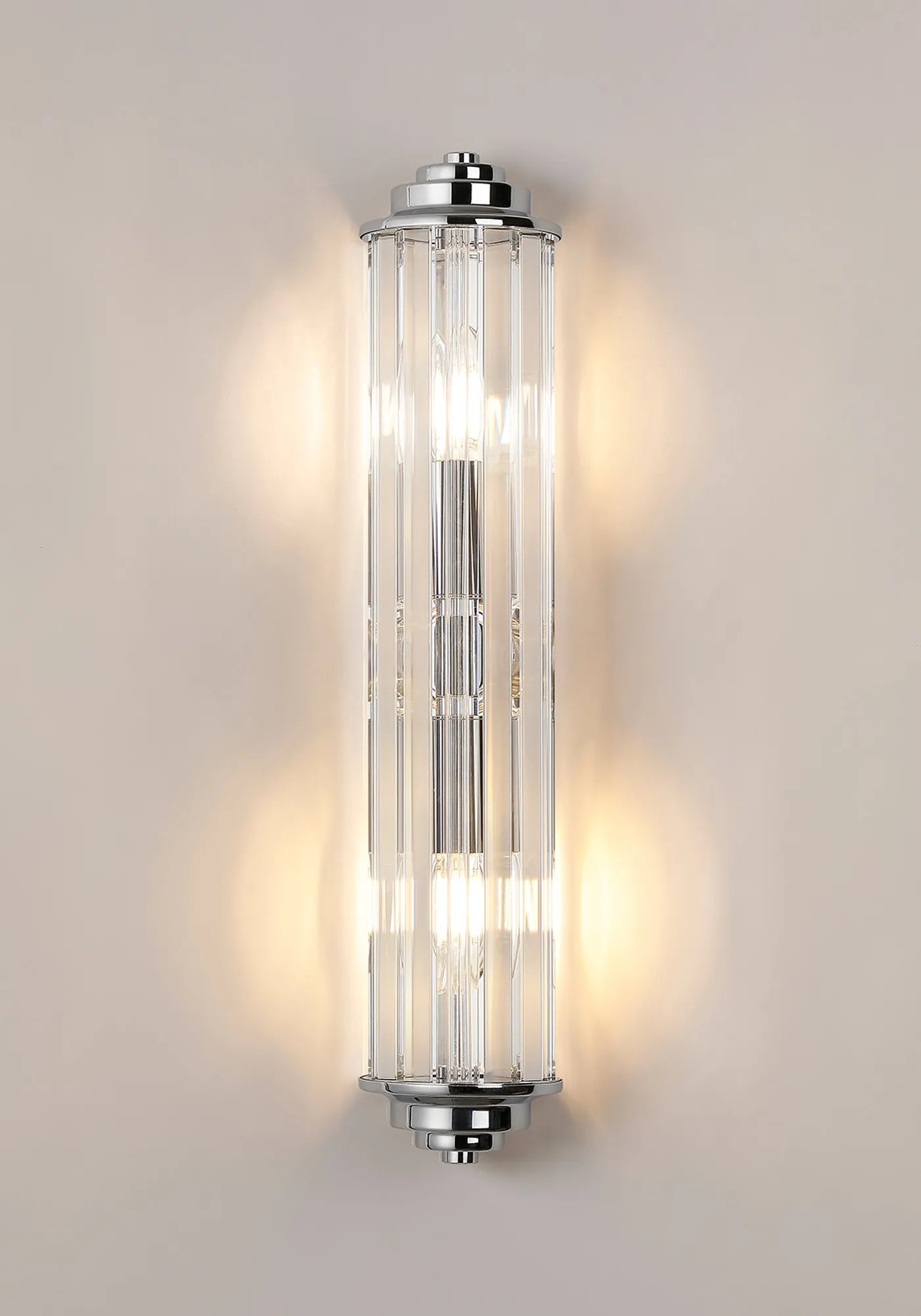 Fratton 2 Light Crystal Wall IP44 - Polished Chrome & Clear Crystal