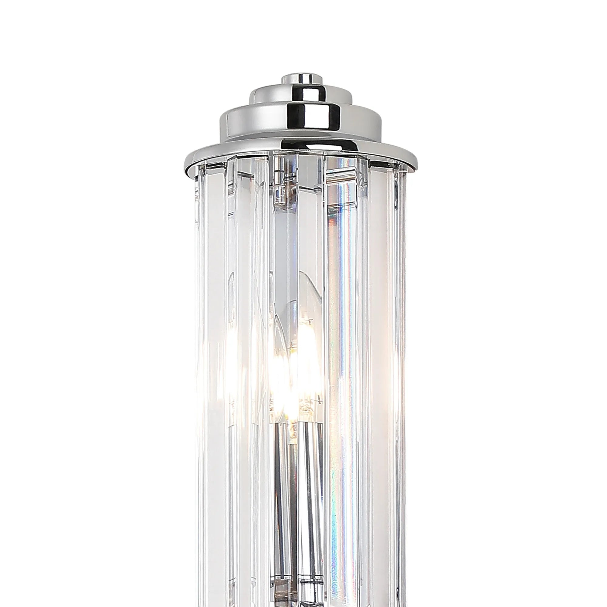 Fratton 2 Light Crystal Wall IP44 - Polished Chrome & Clear Crystal
