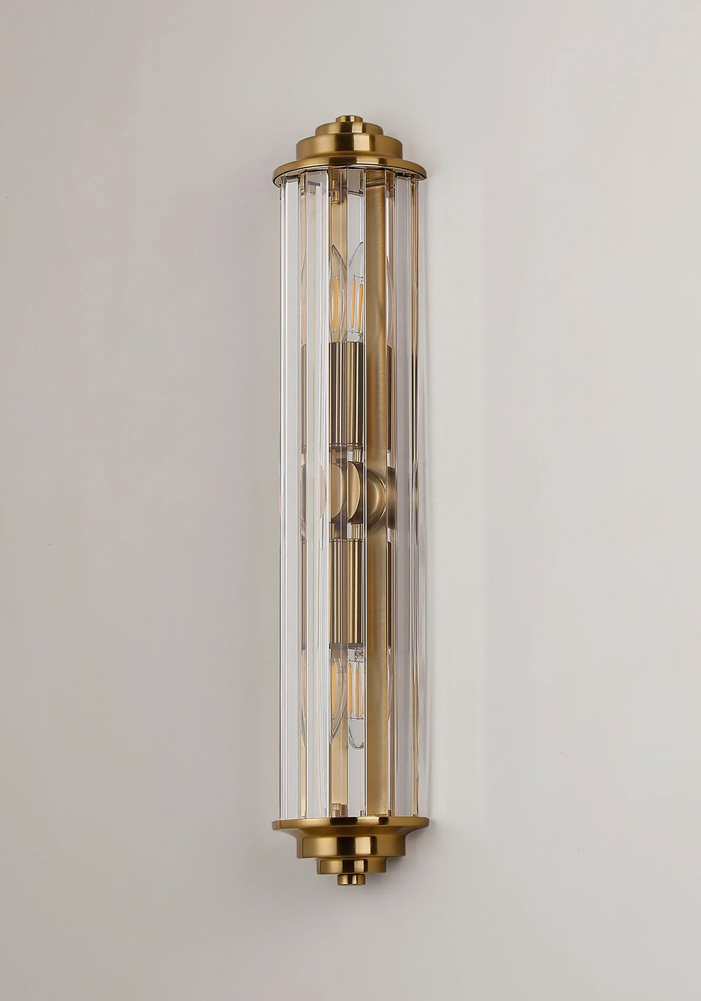 Fratton 2 Light Crystal Wall IP44 - Gold & Clear Crystal