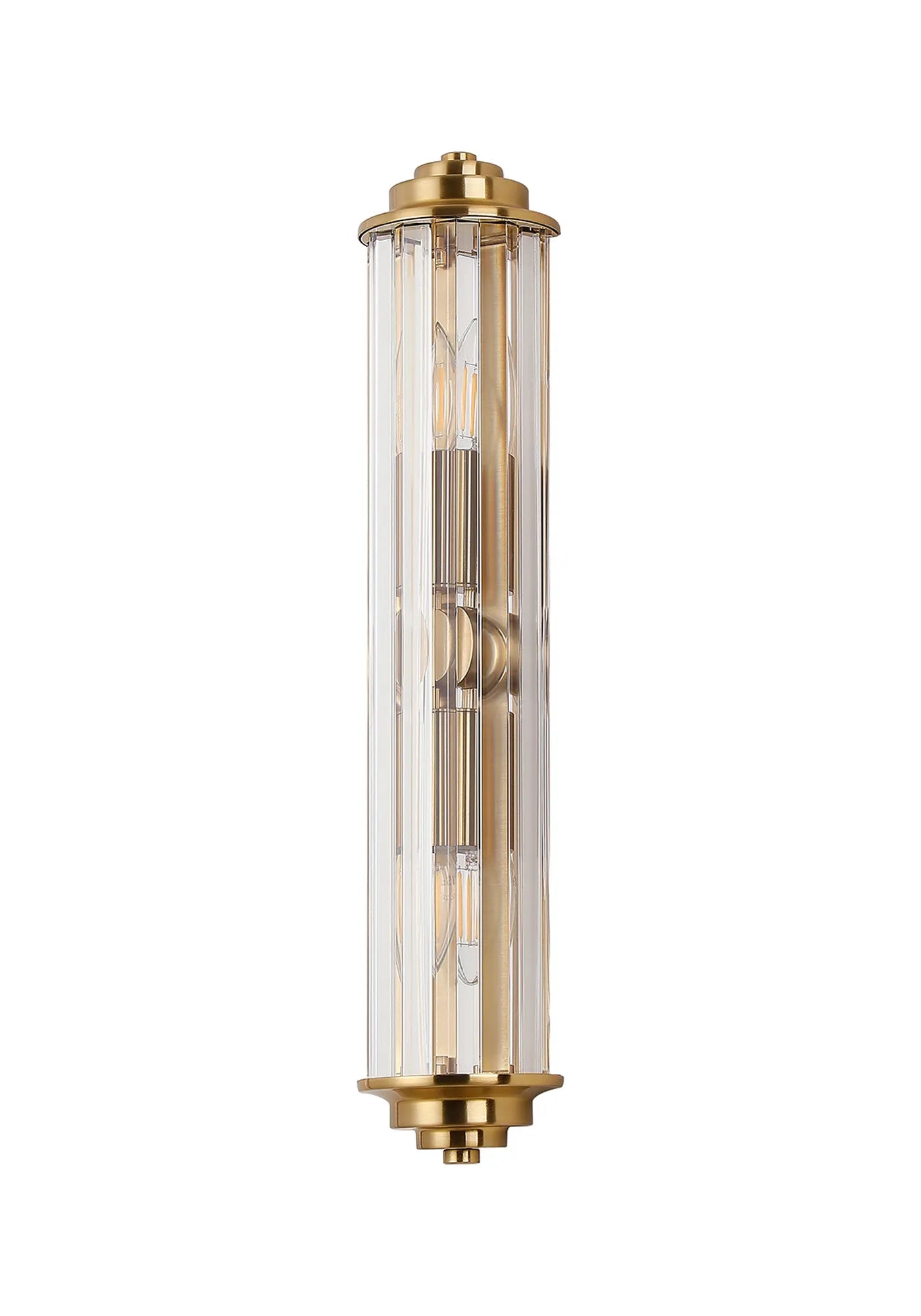 Fratton 2 Light Crystal Wall IP44 - Gold & Clear Crystal