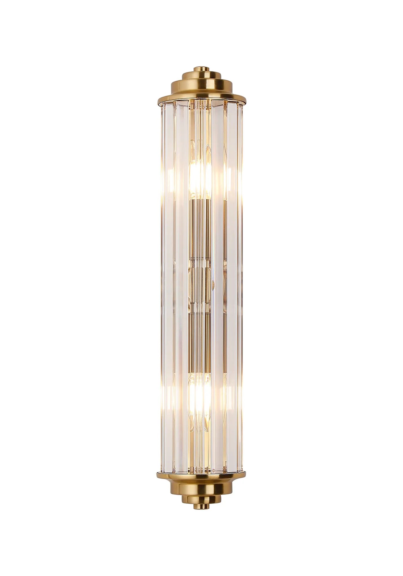 Fratton 2 Light Crystal Wall IP44 - Gold & Clear Crystal