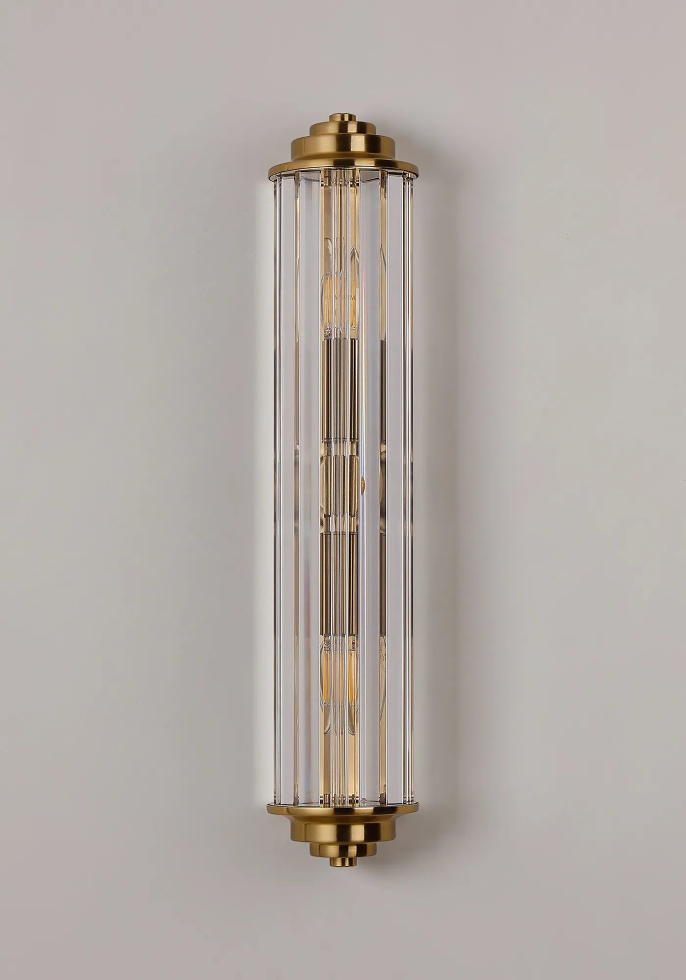 Fratton 2 Light Crystal Wall IP44 - Gold & Clear Crystal
