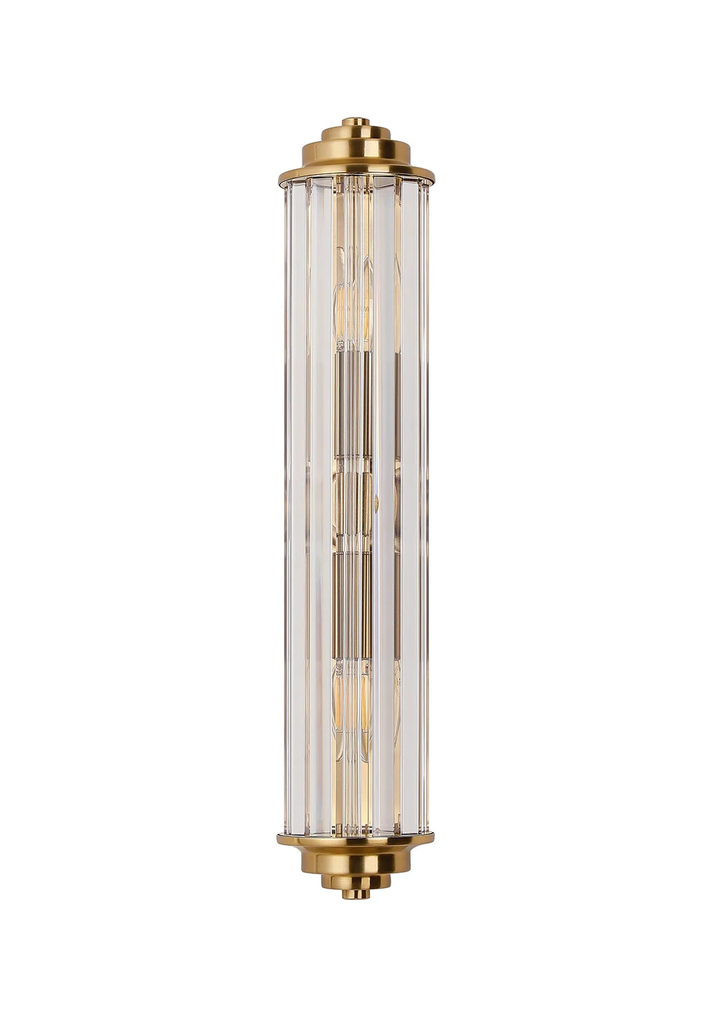 Fratton 2 Light Crystal Wall IP44 - Gold & Clear Crystal