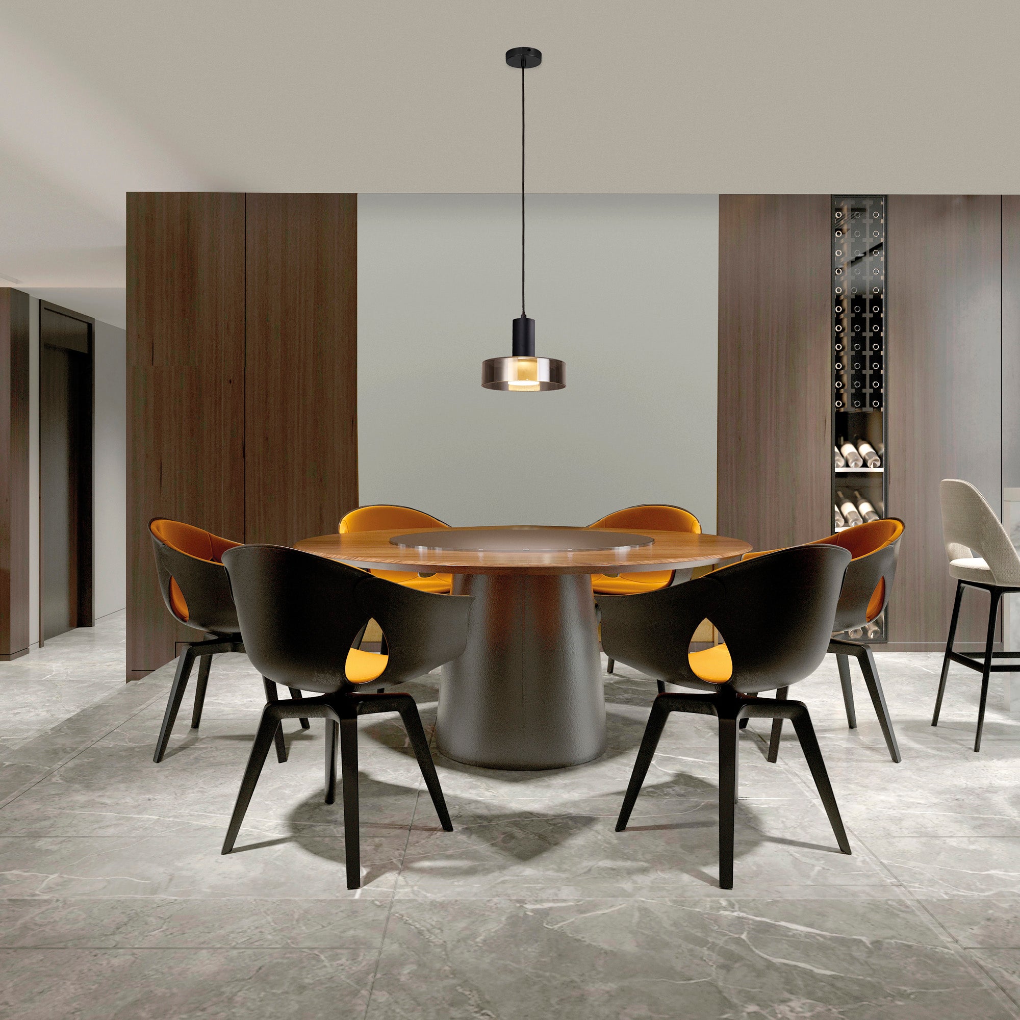 Mantra Gin 22cm Pendant 1 Light GU10 - Black