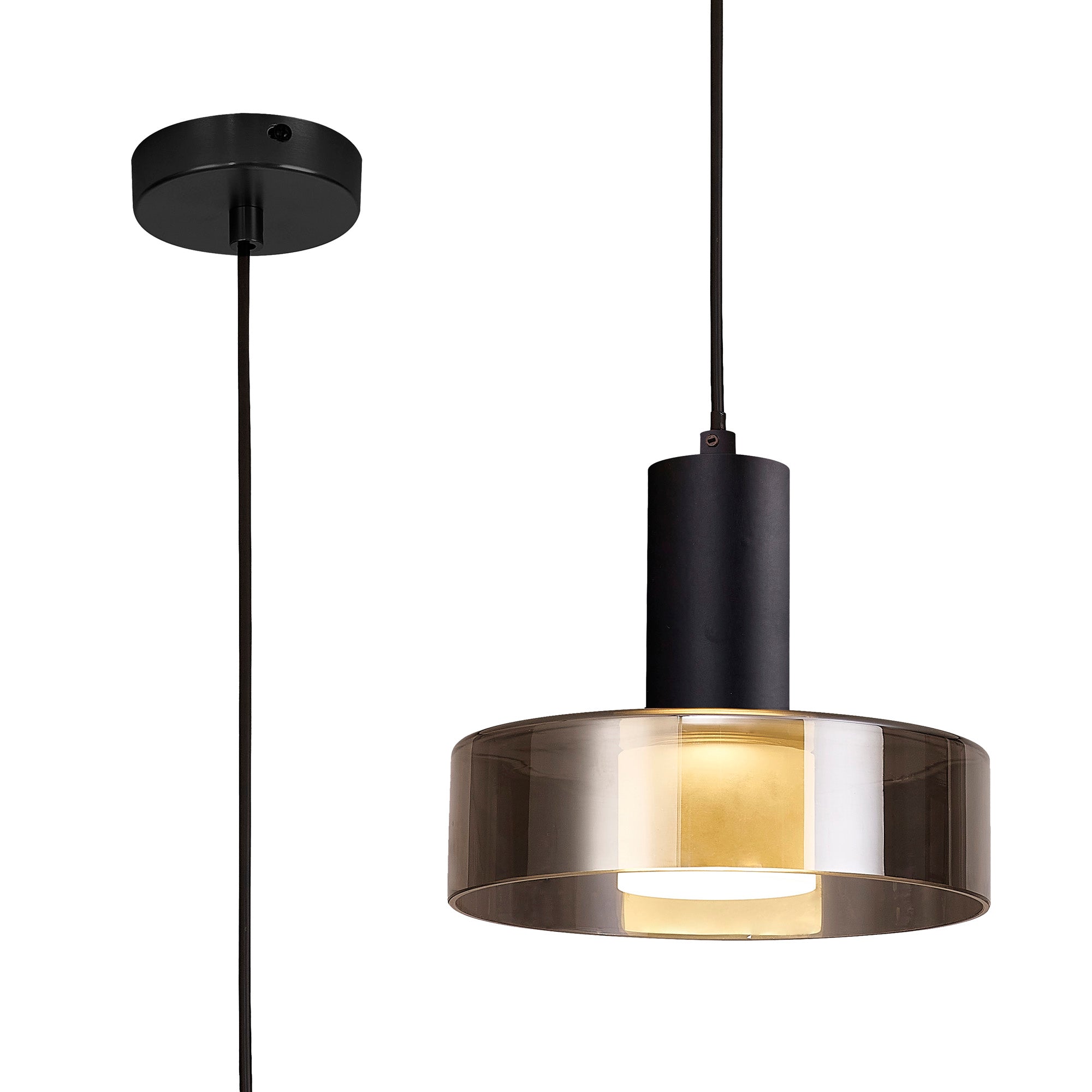 Mantra Gin 22cm Pendant 1 Light GU10 - Black