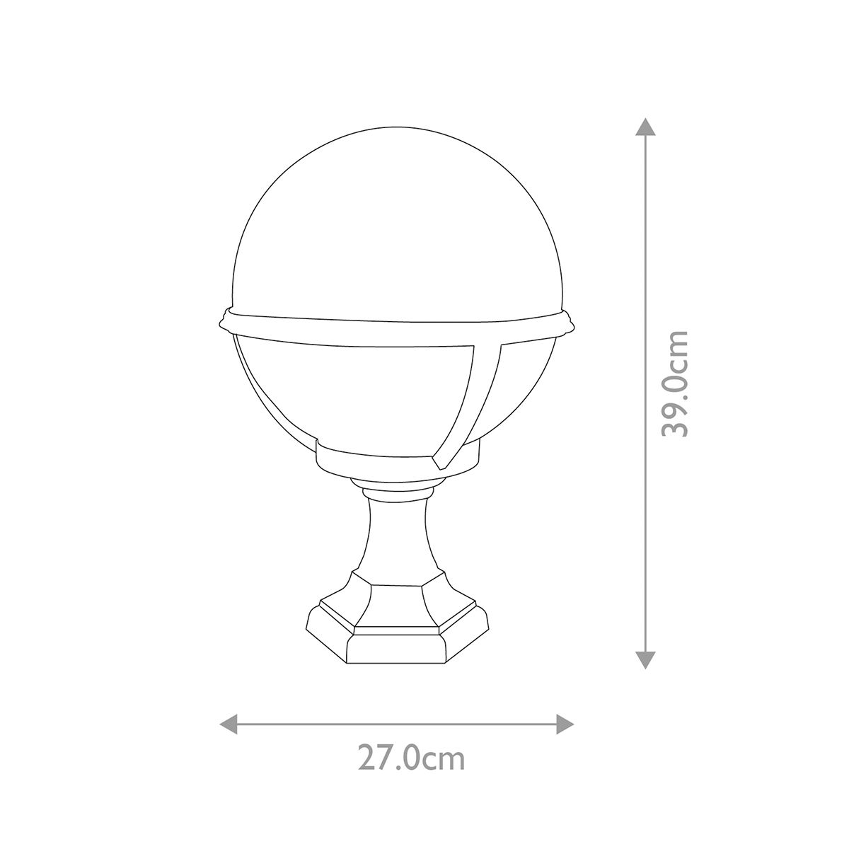 Elstead Glenbeigh Single Pedestal/Porch Lantern - Black