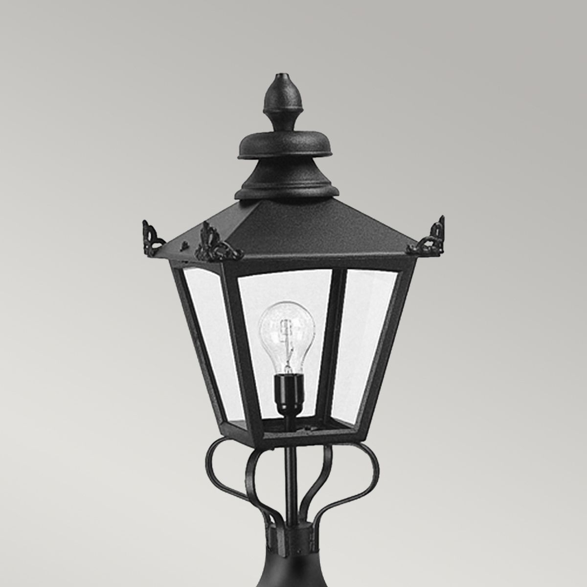 Elstead Grampian Single Pedestal Lantern - Black