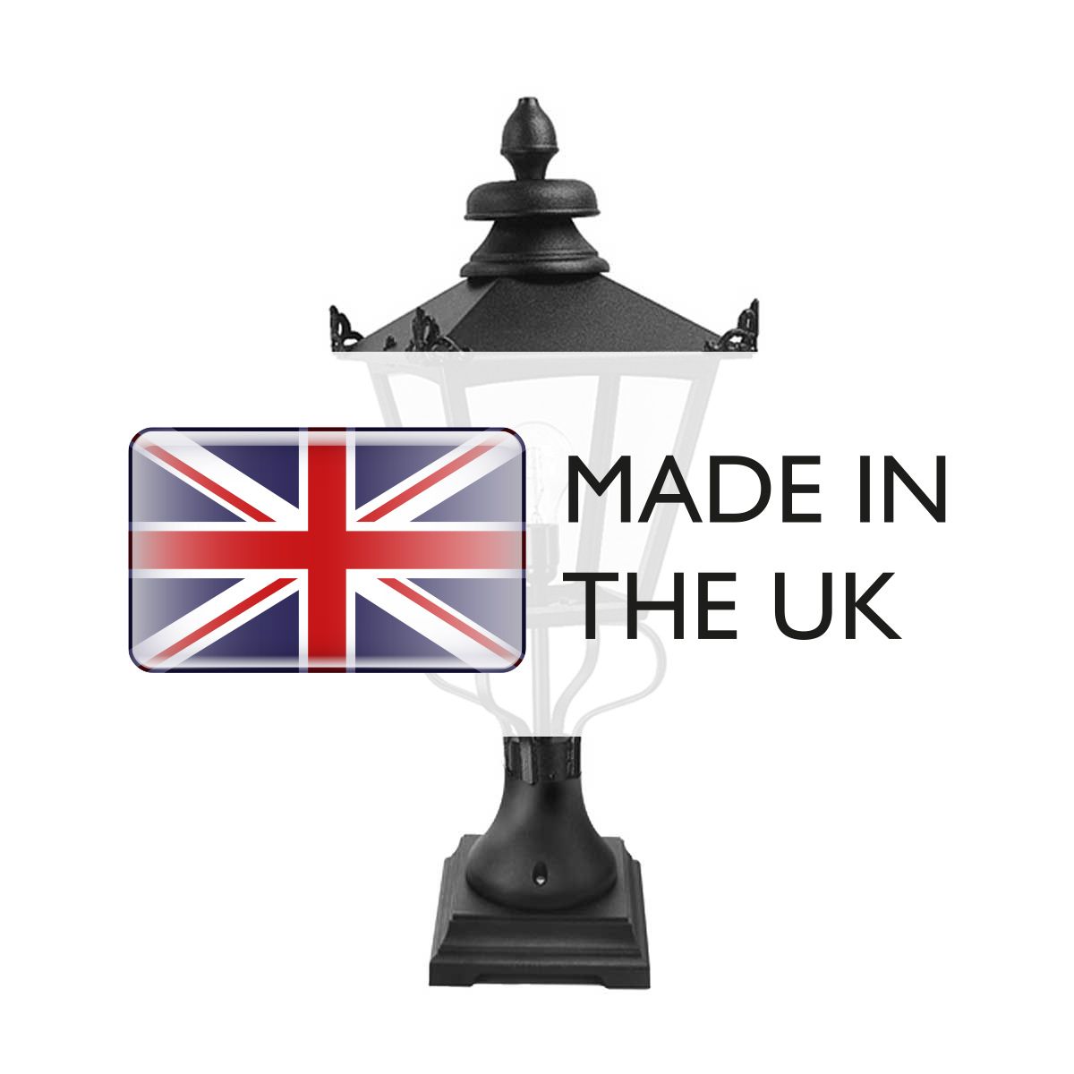 Elstead Grampian Single Pedestal Lantern - Black