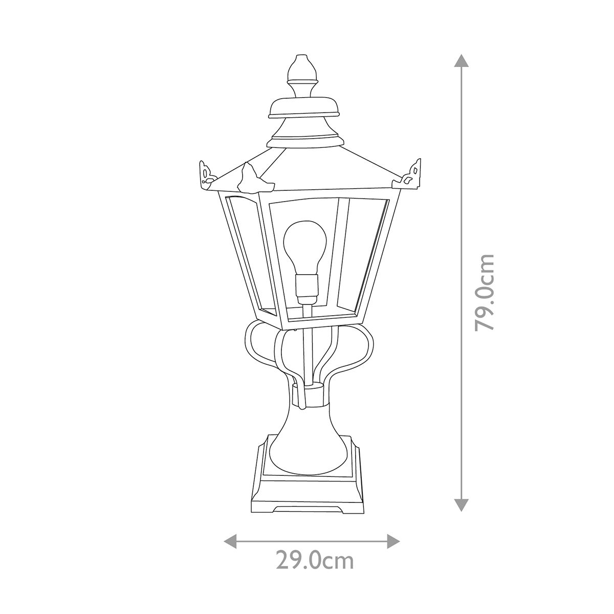 Elstead Grampian Single Pedestal Lantern - Black