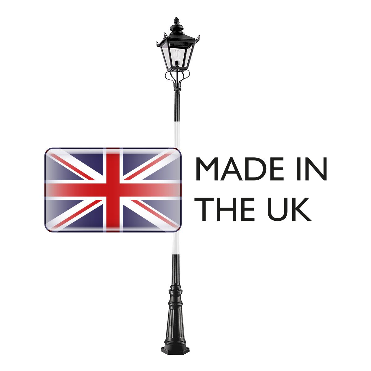 Elstead Grampian 1 Light Lamp Post - Black