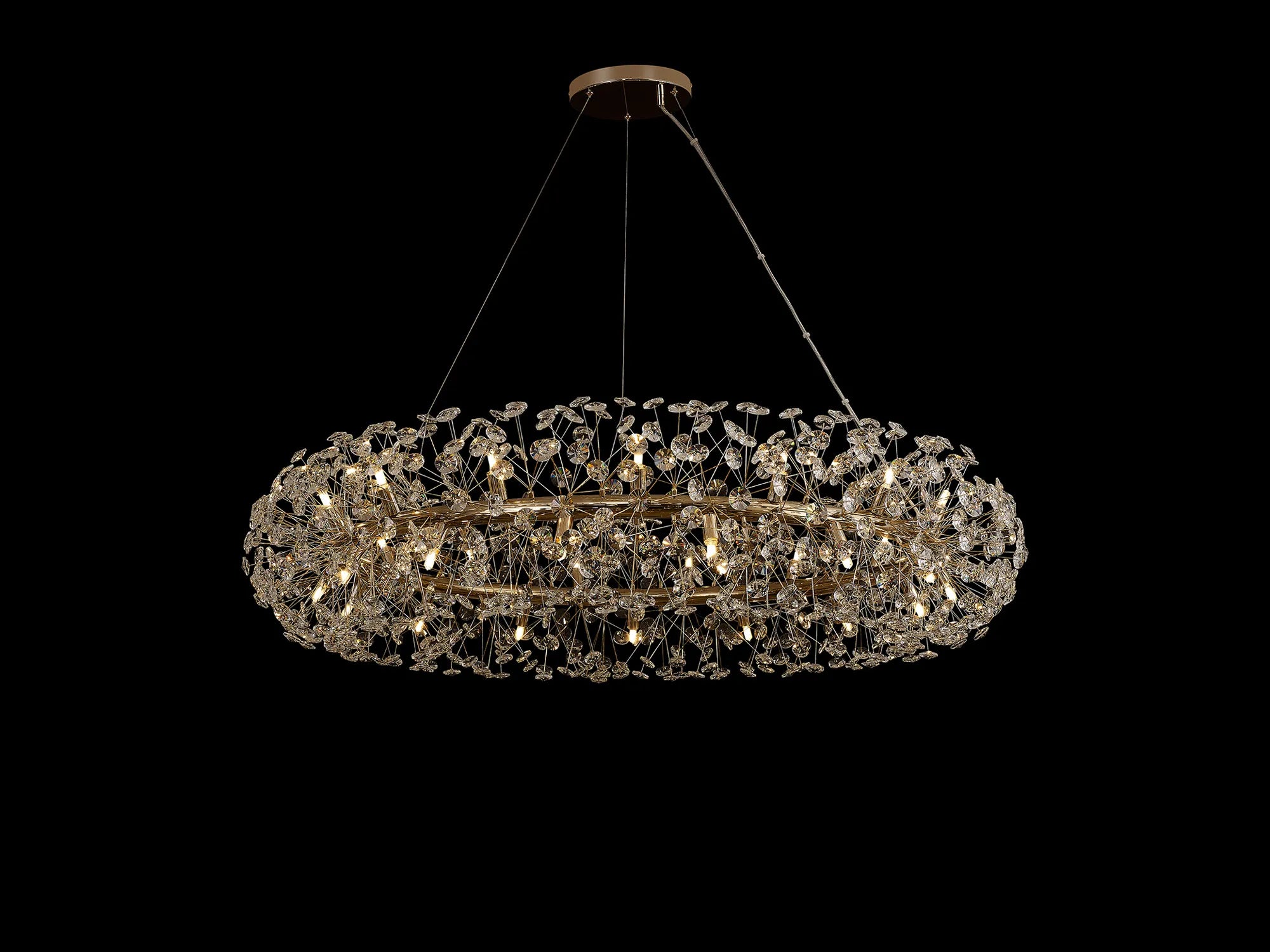 Grosvenor 1.2m Ring Pendant 30 Light Chandelier - French Gold