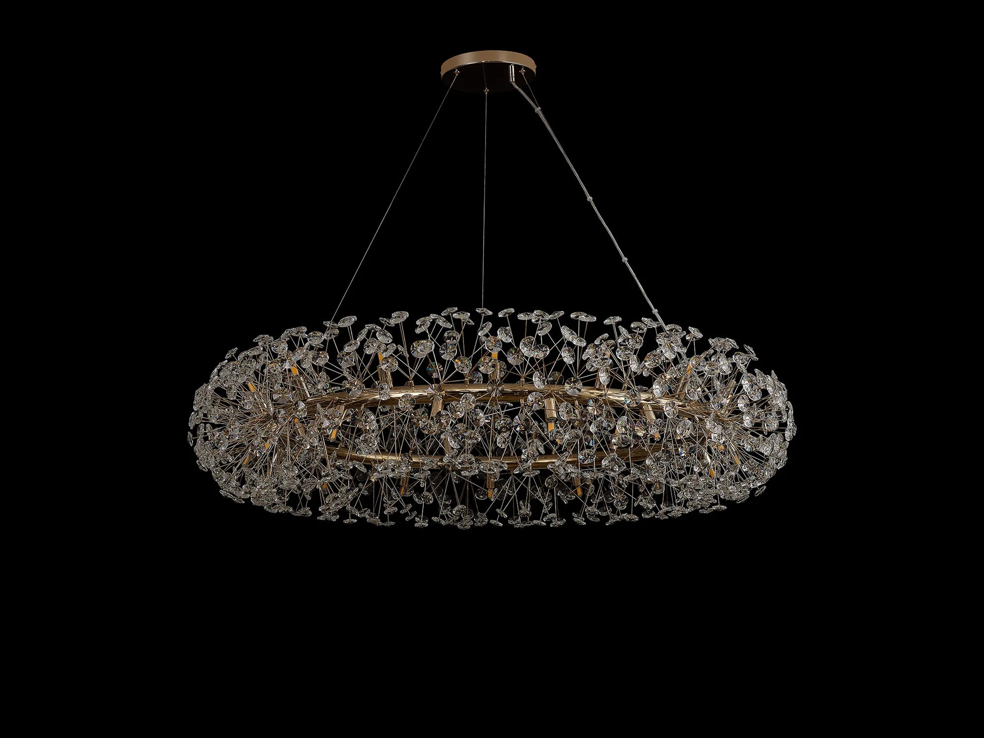 Grosvenor 1.2m Ring Pendant 30 Light Chandelier - French Gold