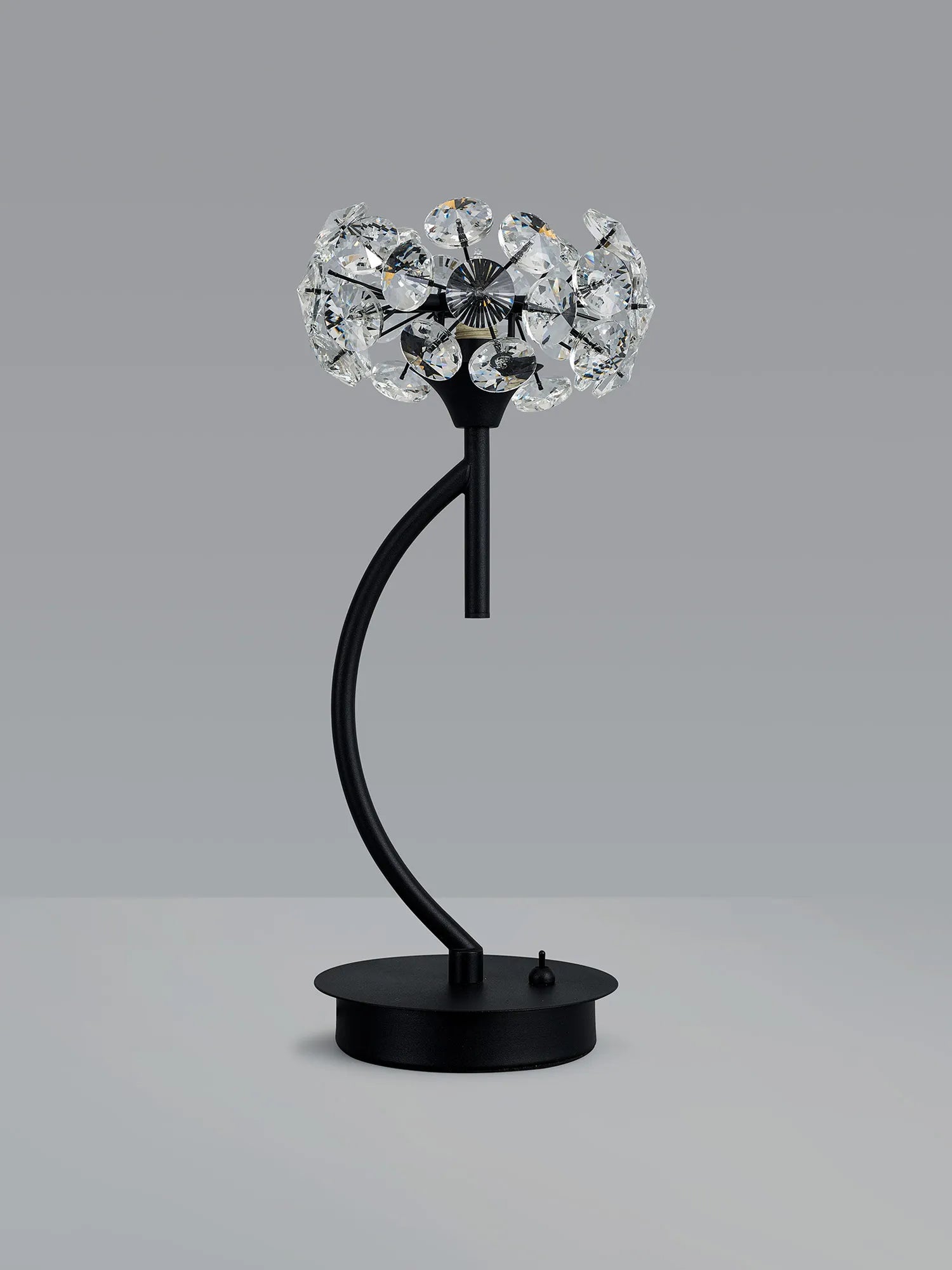 Grosvenor Table Lamp - Satin Black & Crystal Shade