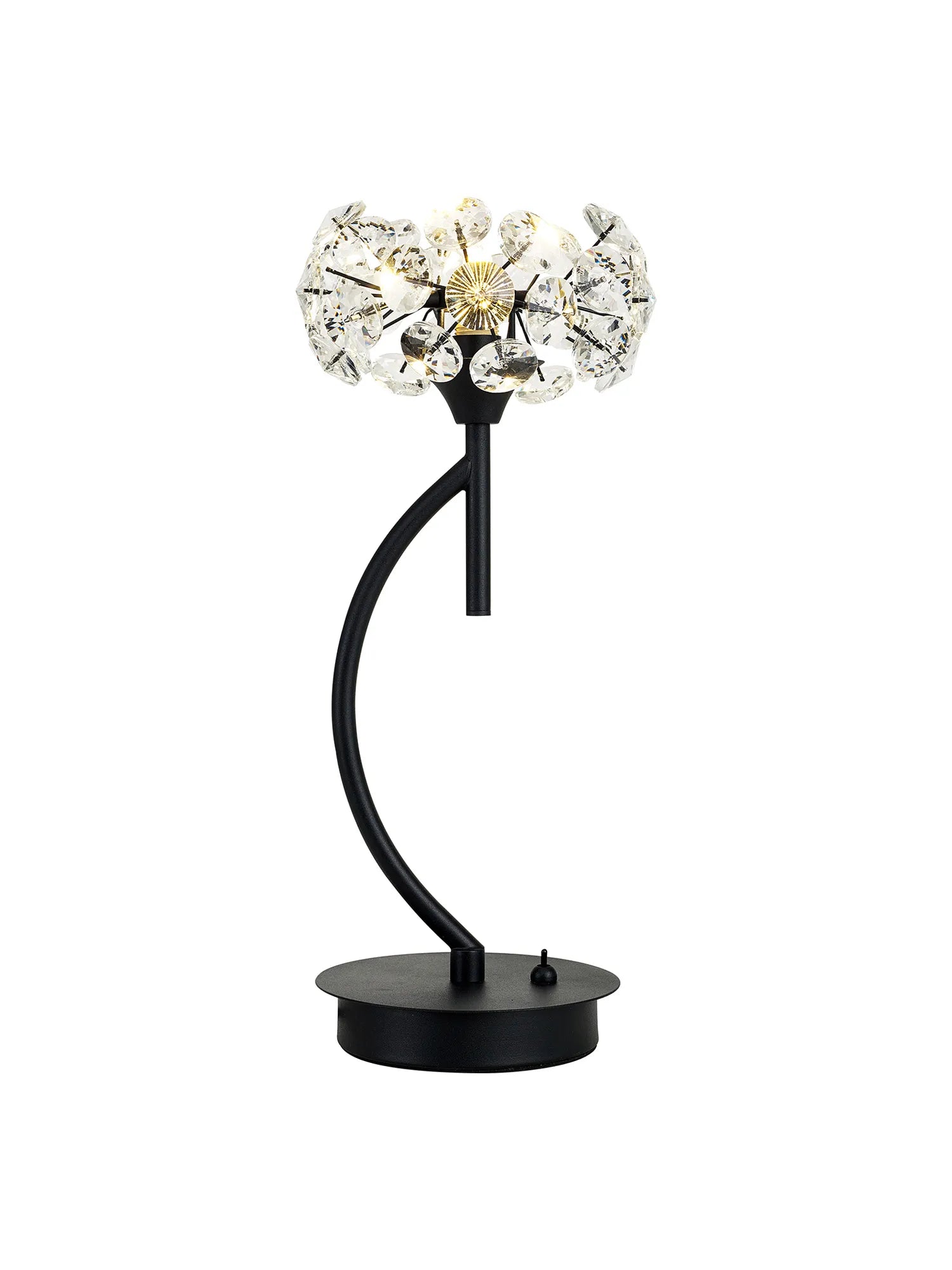 Grosvenor Table Lamp - Satin Black & Crystal Shade