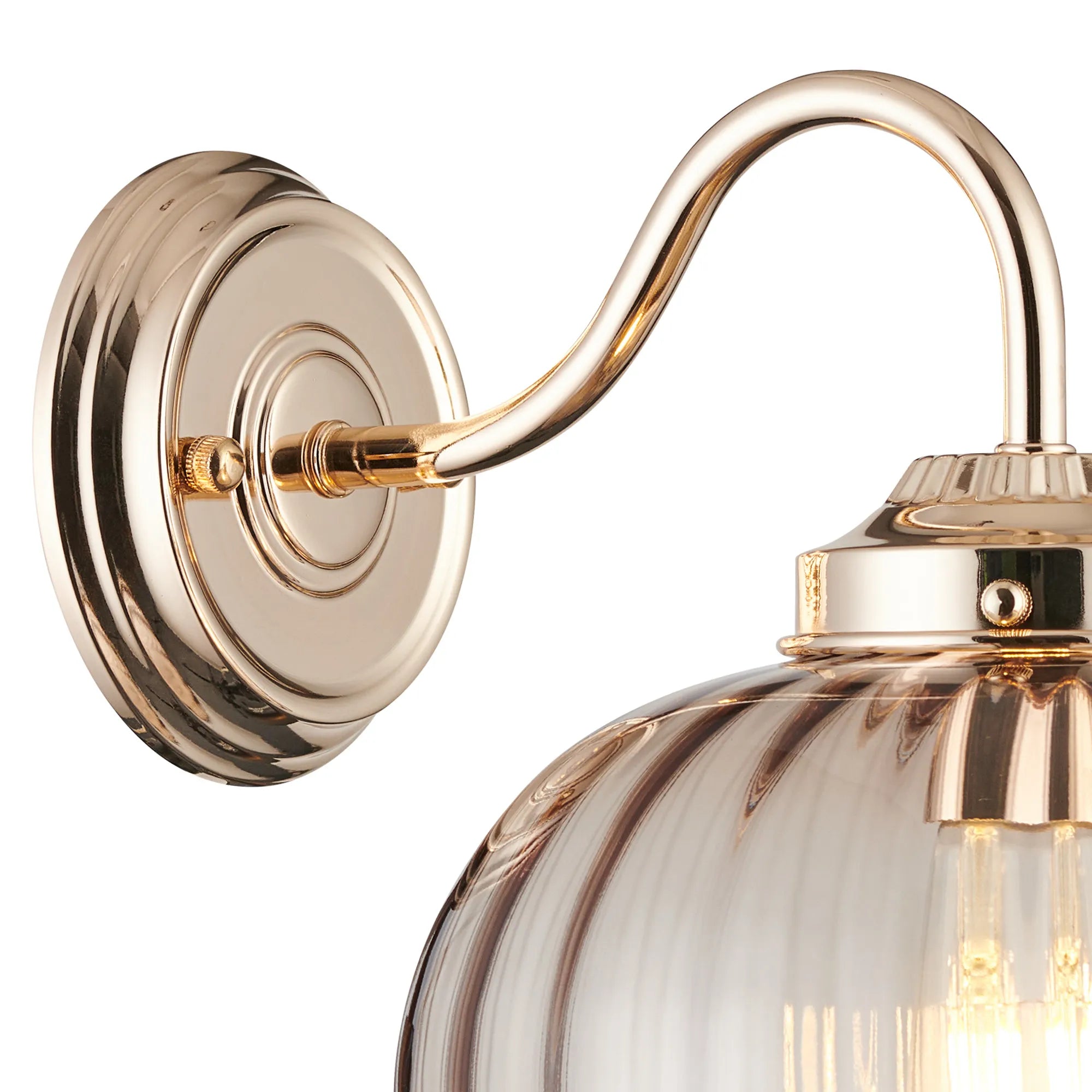 Grove Wall Light with Flower Bud Shade - French Gold & Cognac