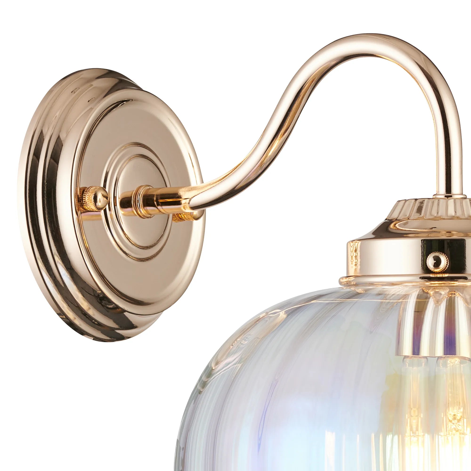 Grove Wall Light with Flower Bud Shade - French Gold & Iridescent Faded