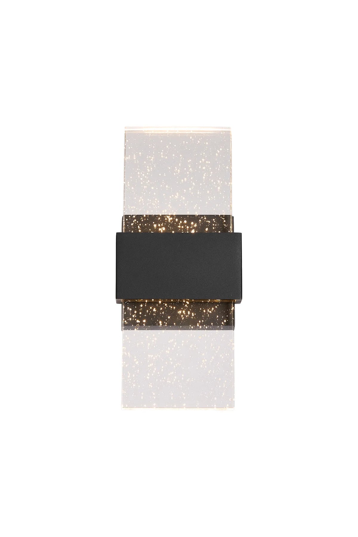 Fabula Havant IP65 Up/Down LED Wall Light – Black & Bubble Glass