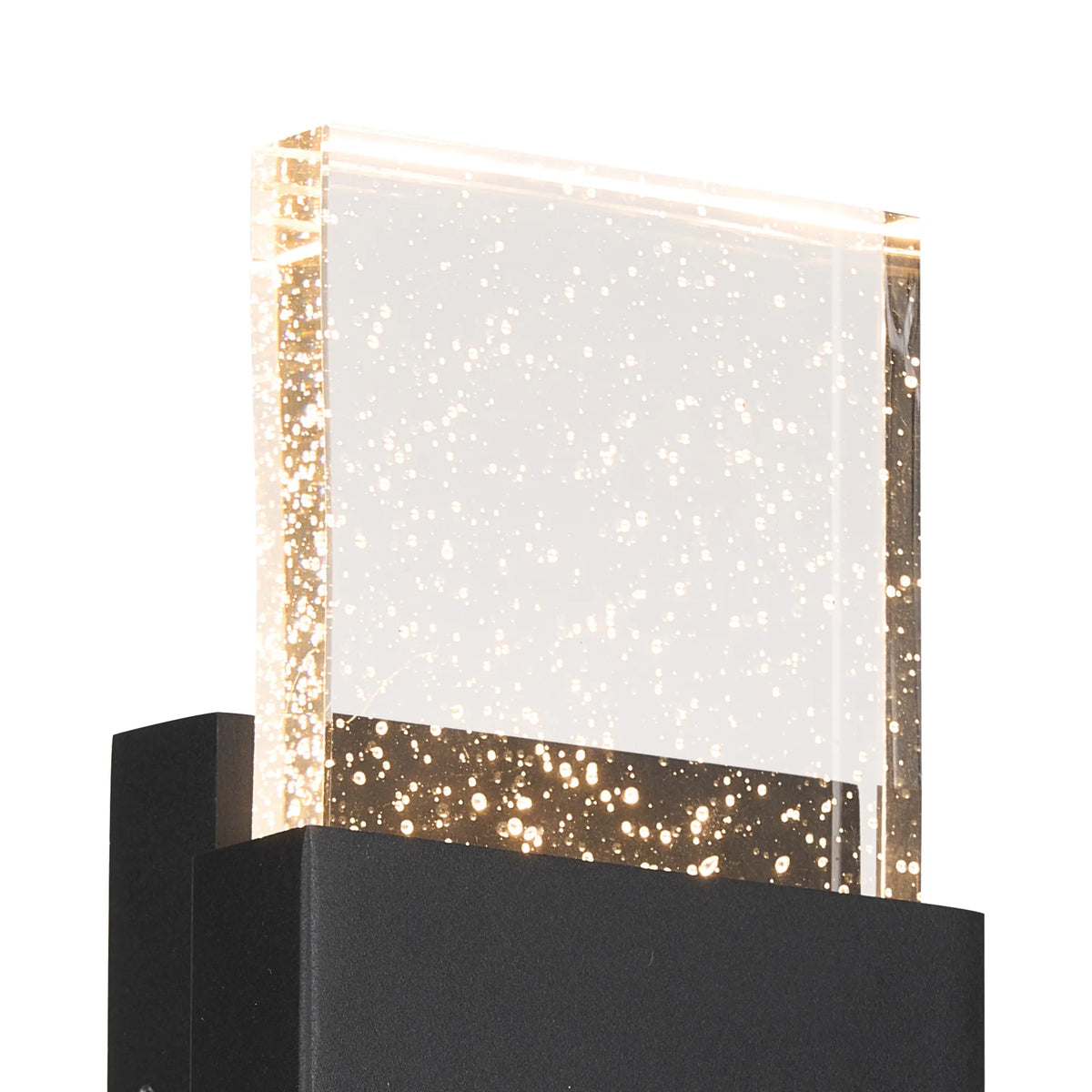 Fabula Havant IP65 Up/Down LED Wall Light – Black & Bubble Glass