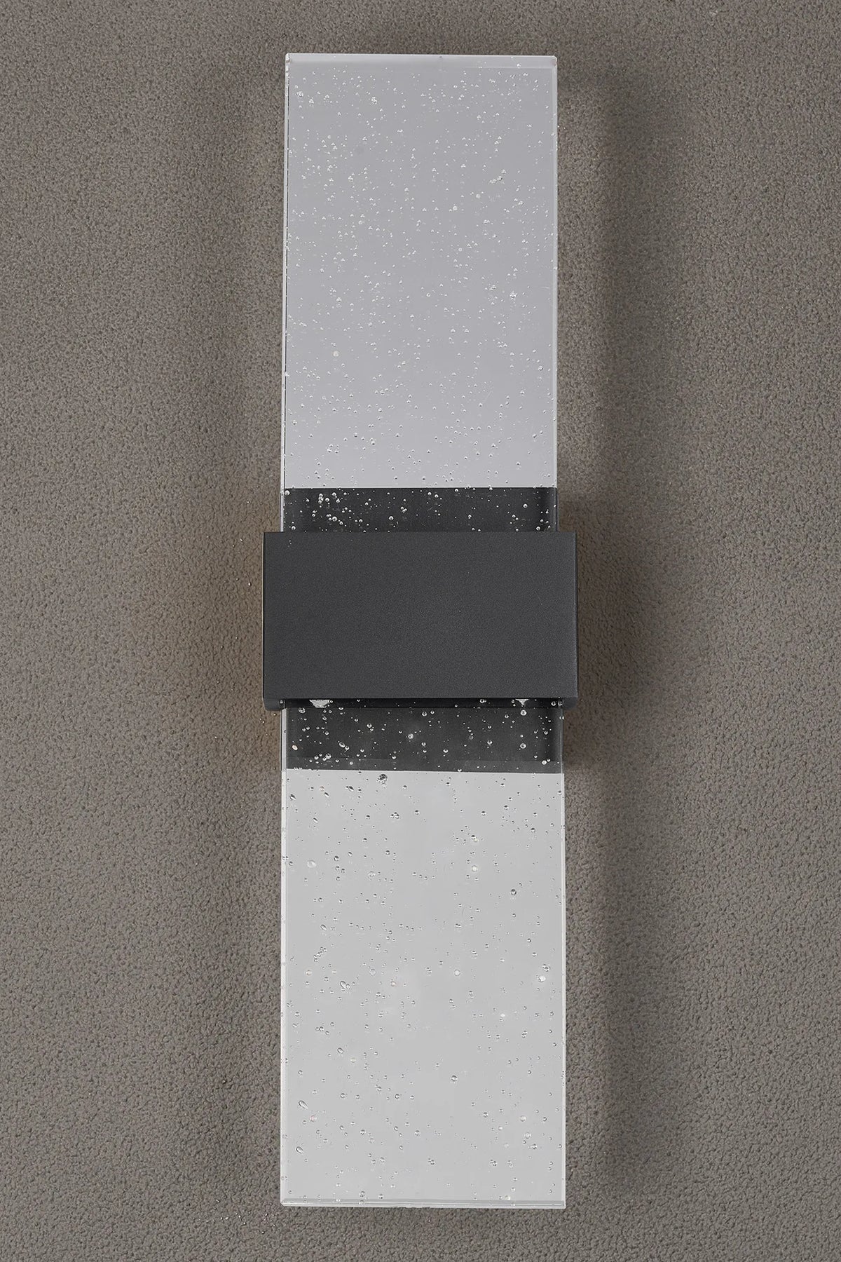 Fabula Havant IP65 Up/Down LED Wall Light – Black & Bubble Glass