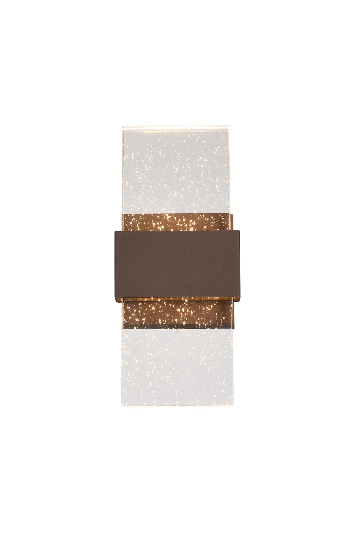 Fabula Havant IP65 Up/Down LED Wall Light – Cacao & Bubble Glass