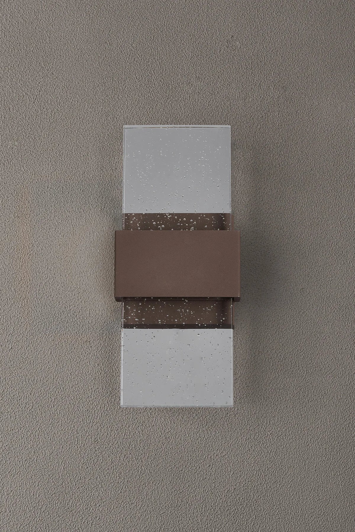 Fabula Havant IP65 Up/Down LED Wall Light – Cacao & Bubble Glass